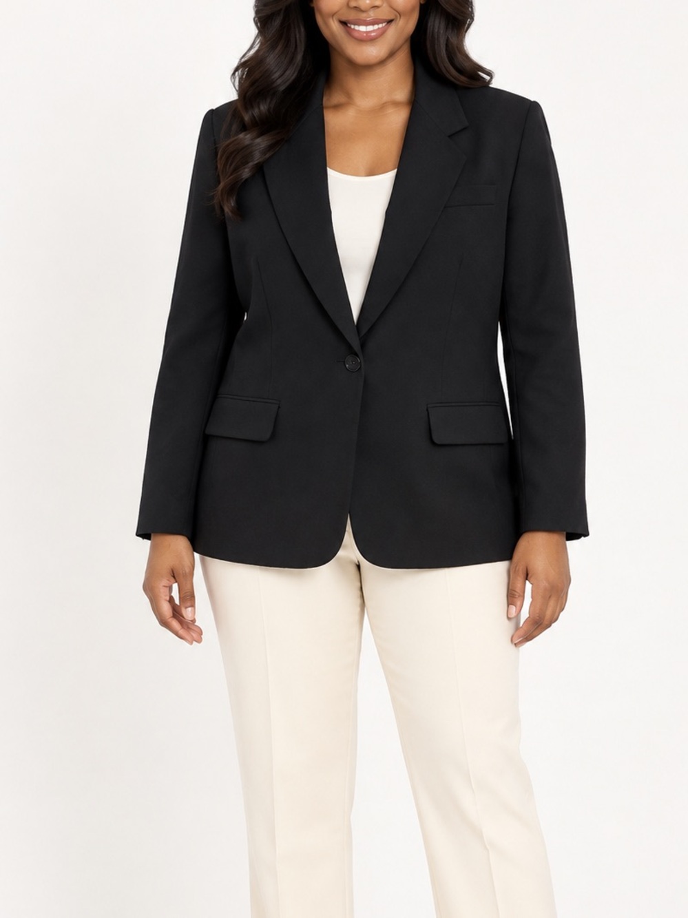 Vintage Charter Club Petites Black Tailored Blazer Size 8 Made USA EUC